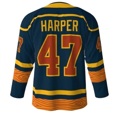 Angry Beavers Blue Hockey Jersey bqck