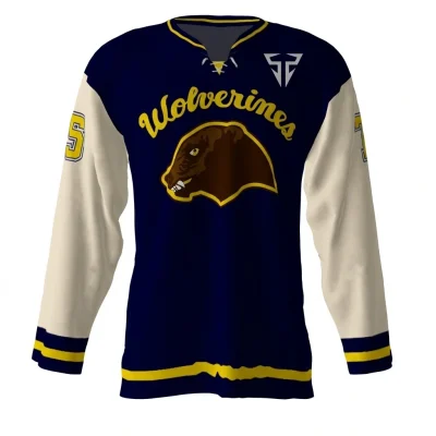 Wolverines Navy Blue Hockey Jersey