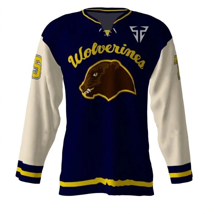 Wolverines Navy Blue Hockey Jersey
