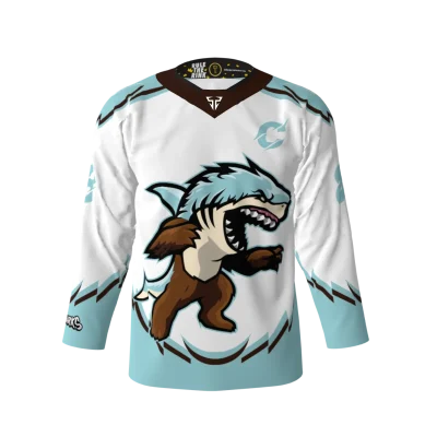 Bearsharks White Hockey Jersey front