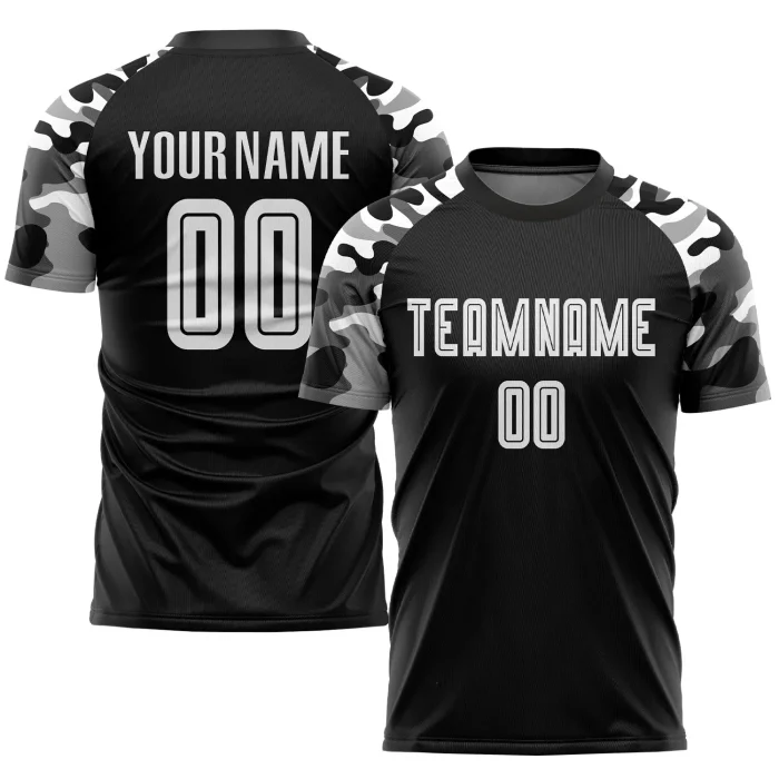 Custom Black White-Camo Sublimation Soccer Uniform Jersey (6)