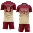 Custom Cream Crimson Sublimation Soccer Uniform Jersey (1)