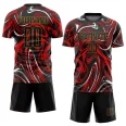Custom Figure Black-Old Gold Sublimation Soccer Uniform Jersey (1)