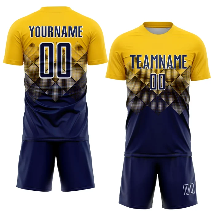 Custom Gold Navy-White Sublimation Soccer Uniform Jersey (1) Custom Gold Navy-White Sublimation Soccer Uniform Jersey (1)