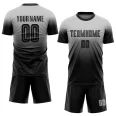 Custom Gray Black Sublimation Fade Fashion Soccer Uniform Jersey (2)
