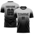 Custom Gray Black Sublimation Fade Fashion Soccer Uniform Jersey (7)