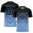 Custom Light Blue Black Sublimation Soccer Uniform Jersey (4)