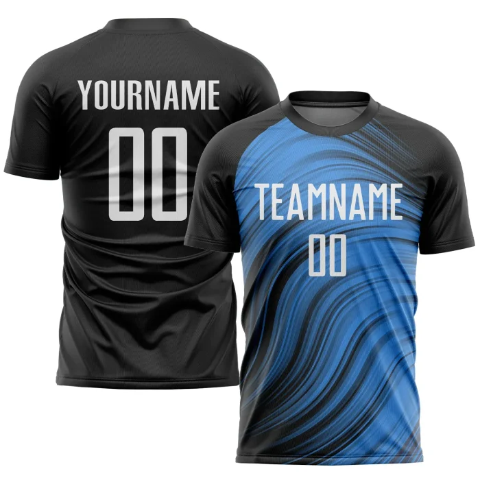 Custom Light Blue White-Black Sublimation Soccer Uniform Jersey (4)
