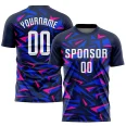 Custom Navy White-Pink Sublimation Soccer Uniform Jersey (6)