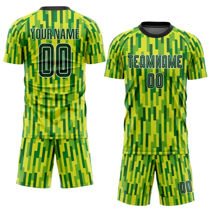 Custom Neon Green Green-Gold Sublimation Soccer Uniform Jersey (1) Custom Neon Green Green-Gold Sublimation Soccer Uniform Jersey (1)