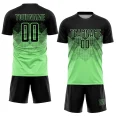 Custom Pea Green Black Sublimation Soccer Uniform Jersey (1)