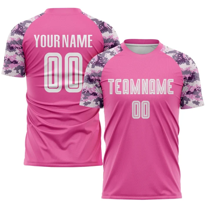 Custom Pink White-Camo Sublimation Soccer Uniform Jersey (6)