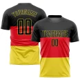 Custom Red Black-Gold Sublimation German Flag Soccer Uniform Jersey (3)