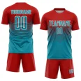 Custom Red Teal-White Sublimation Soccer Uniform Jersey (1)