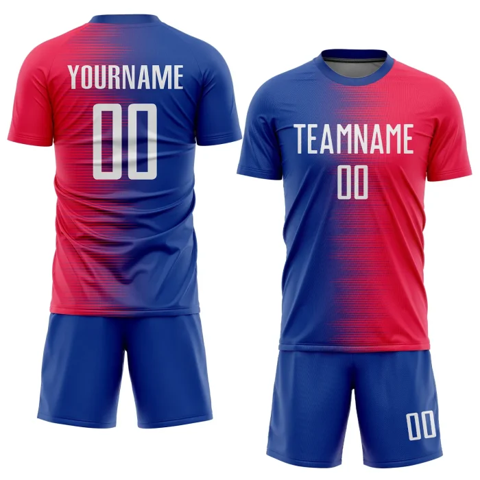 Custom Red White-Royal Sublimation Soccer Uniform Jersey (2) Custom Red White-Royal Sublimation Soccer Uniform Jersey (2)