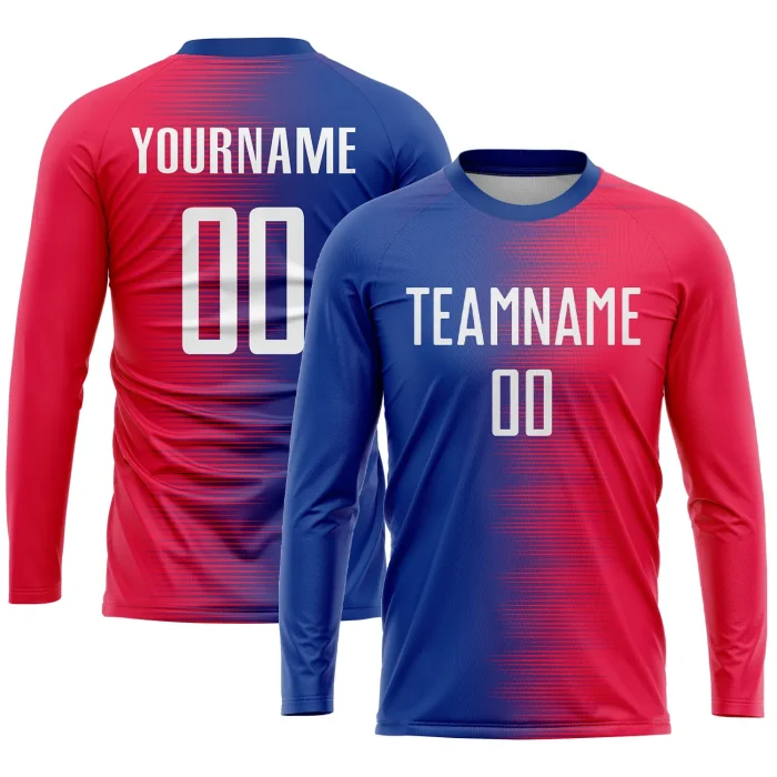 Custom Red White-Royal Sublimation Soccer Uniform Jersey (3) Custom Red White-Royal Sublimation Soccer Uniform Jersey (3)