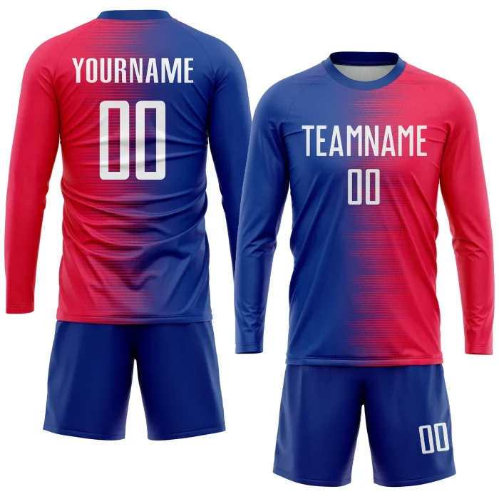Custom Red White-Royal Sublimation Soccer Uniform Jersey Custom Red White-Royal Sublimation Soccer Uniform Jersey