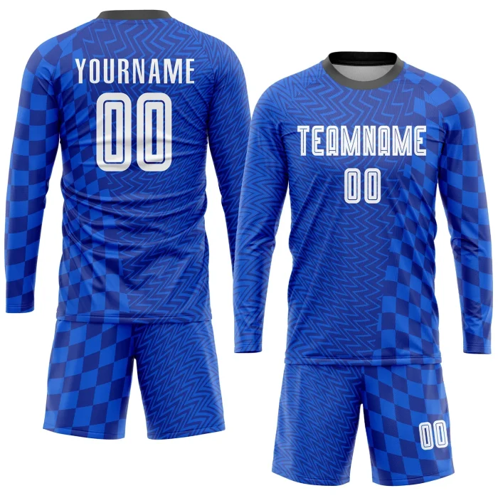 Custom Royal White-Black Sublimation Soccer Uniform Jersey (1) Custom Royal White-Black Sublimation Soccer Uniform Jersey (1)
