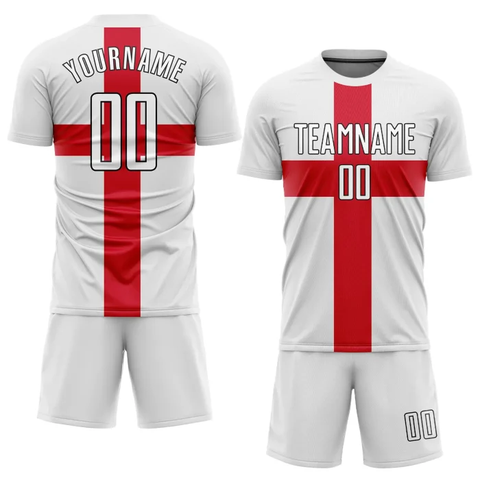 Custom White White Red-Black Sublimation Great Britain Flag Soccer Uniform Jersey (1) Custom White White Red-Black Sublimation Great Britain Flag Soccer Uniform Jersey (1)