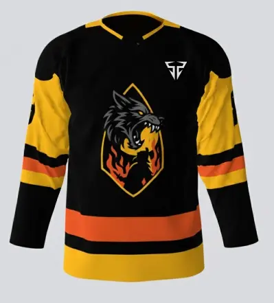 Fenrir’s Wrath Black Hockey Jersey front Fenrir’s Wrath Black Hockey Jersey