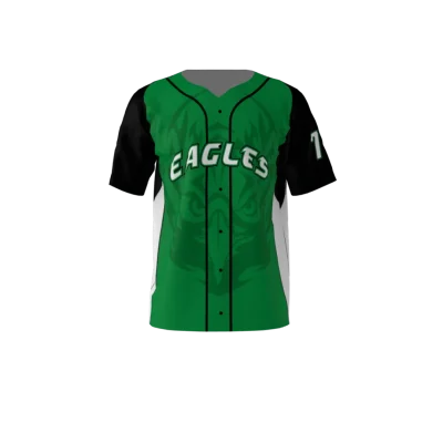 Front Eagles Green Baseball Jersey