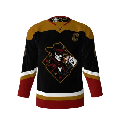 Front View Aces Black Hockey Jersey
