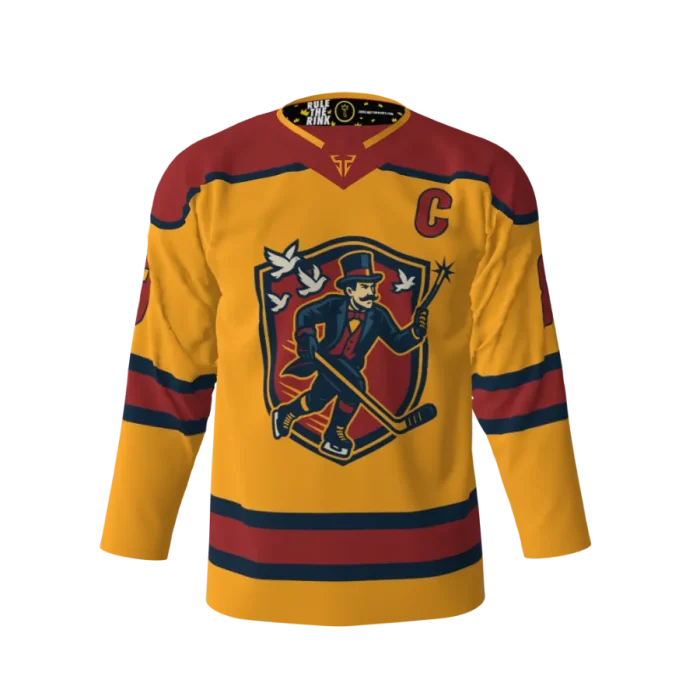 Front View-Dishin Magicians Gold Hockey Jersey