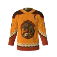 Front View Goat Suckers Orange Hockey Jersey