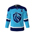 Front View-Ice Dragons Blue Hockey Jersey