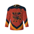 Front View-Leeds Devils Red Hockey Jersey