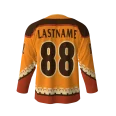 Goat Suckers Orange Hockey Jersey back view