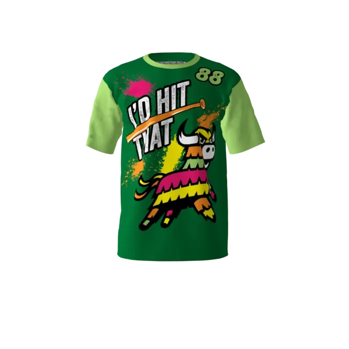 I’d Hit That Green Bull Piñata Softball Jersey (2) Hit That Green Bull Piñata Softball Jersey