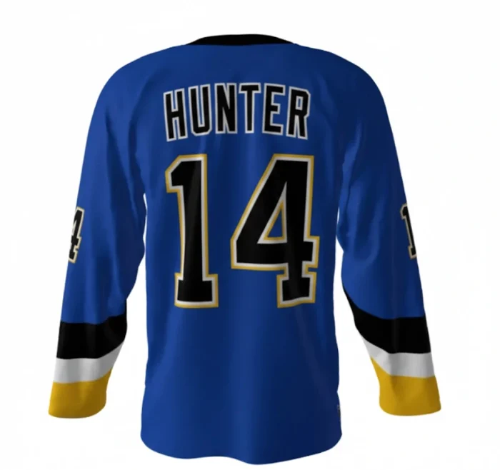 Jagr Bombs Retro Blue Hockey Jersey back Jagr Bombs Retro Blue Hockey Jersey back