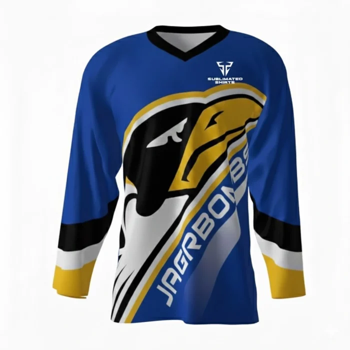 Jagr Bombs Retro Blue Hockey Jersey