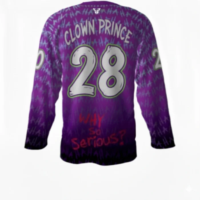 Jokers Purple Hockey Jersey back Jokers Purple Hockey Jersey back