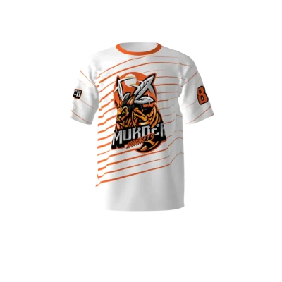 Murder Hornets White Orange Softball Jersey