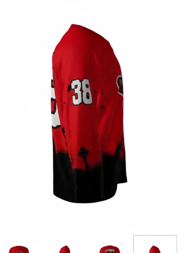 Outlaws Red Halloween Hockey Jersey Outlaws Red Halloween Hockey Jersey