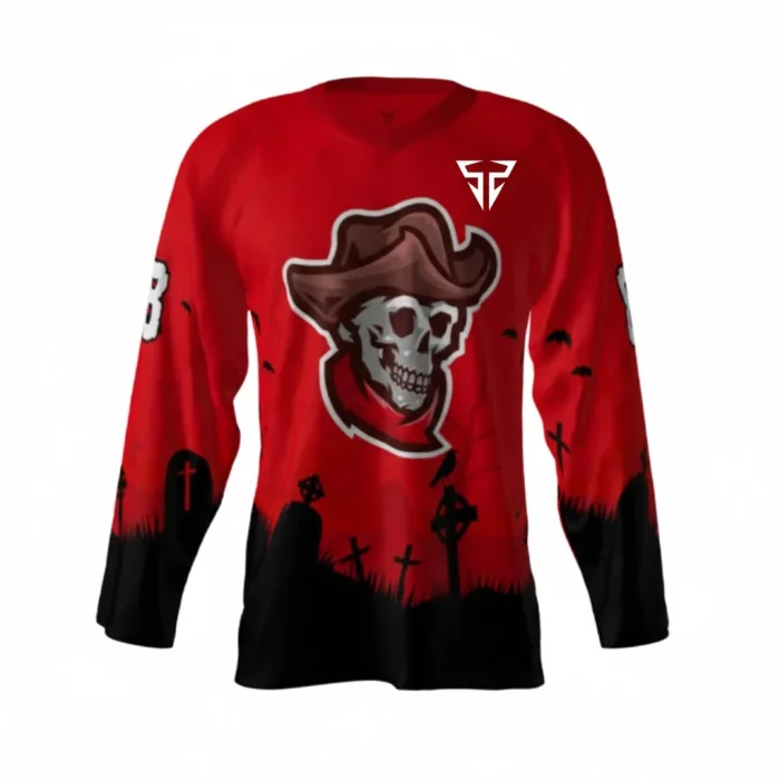 Outlaws Red Halloween Hockey Jersey