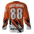 Slapshotz Orange Hockey Jersey back