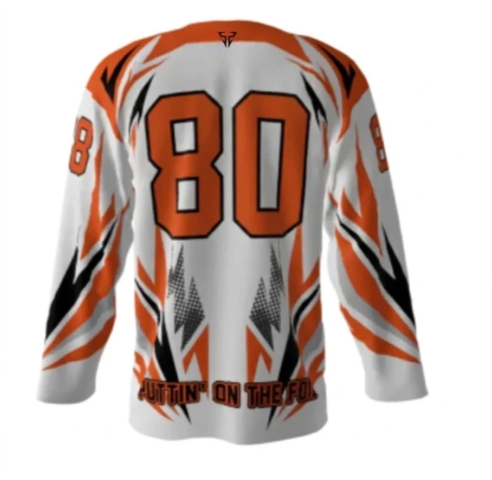 Slapshotz White Hockey Jersey back Slapshotz White Hockey Jersey back