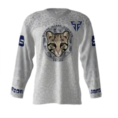 Whore Island Ocelots Gray Hockey Jersey
