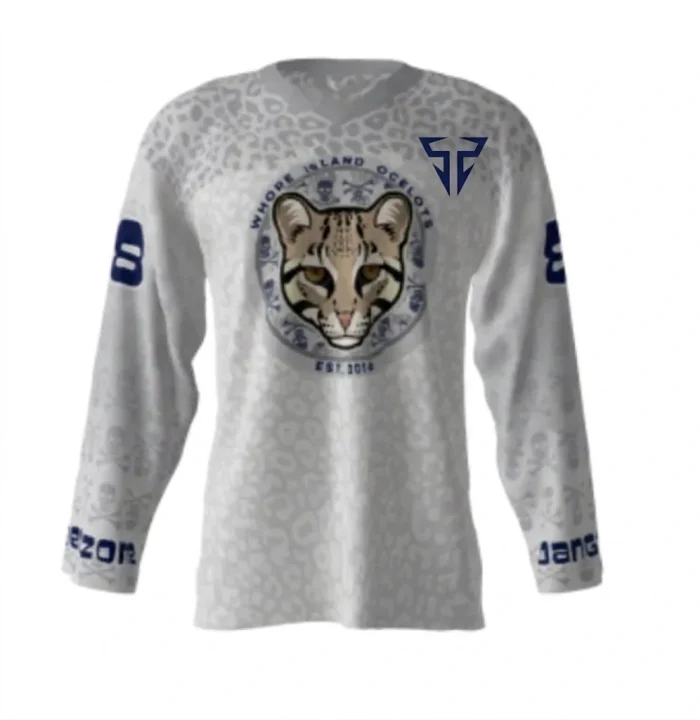 Whore Island Ocelots Gray Hockey Jersey