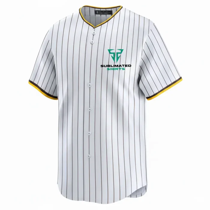 king white striped baseball jersey