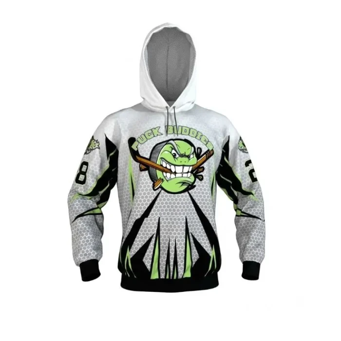 puck buddies white hoodie
