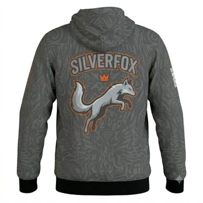 silver fox hoodie back Silver Fox Hoodie back