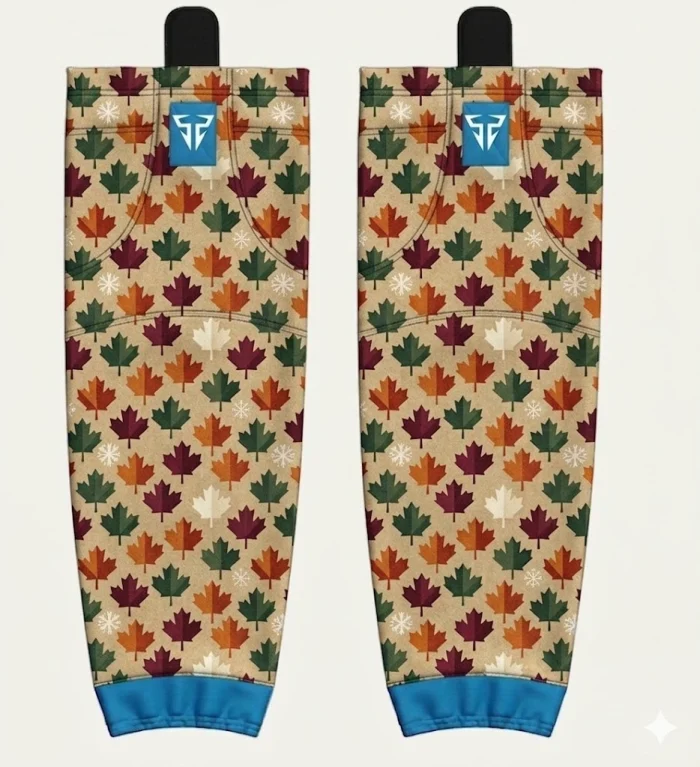 sock (19) Flaming Hot Leafy Ice Hockey Socks