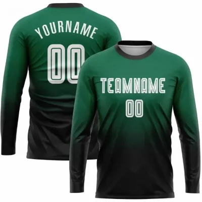 Kelly Green White Sublimation Soccer Jersey