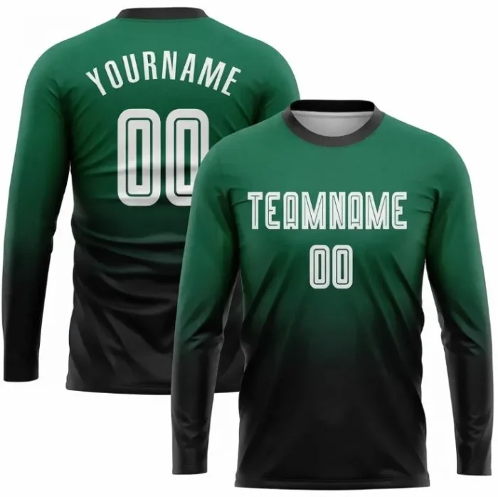 Kelly Green White Sublimation Soccer Jersey