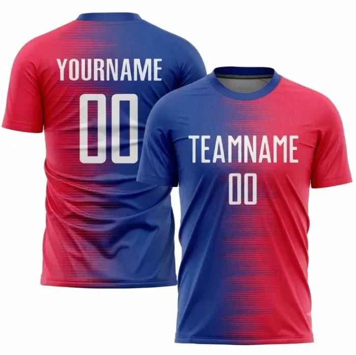 red blue soccer jersey Red White-Royal Sublimation Soccer Jersey