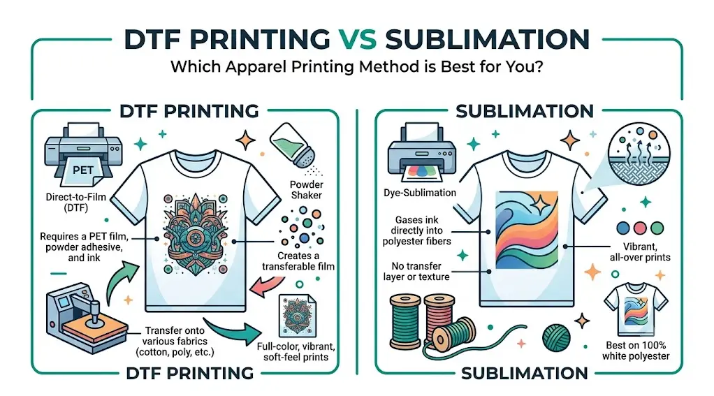 Difference Between DTF and Sublimation